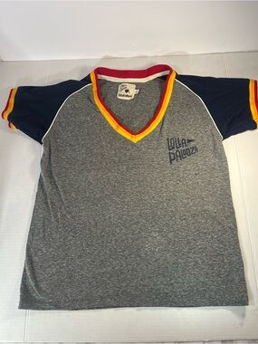 Lollapalooza Camp Collection Gray V-Neck Short Sleeve Tee